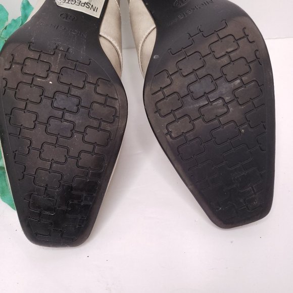 Sz 8.5 Nickels Mules Slides Shoes Cream Ivory Soft EXC COND open back - Picture 3 of 11